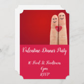 Valentine niedliche Herzen whimsical Abendessen Pa Einladung (Vorne/Hinten)