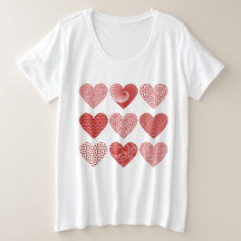 Valentine niedliche Liebe Große Größe T-Shirt
