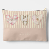 Valentine Niedliche personalisierte Herzen Retro r Zubehörtasche (Rückseite)