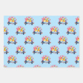 Valentine niedliche Vögel dotieren quadratisches M Geschenkpapier Set (Vorderseite)