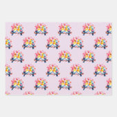 Valentine niedliche Vögel dotieren quadratisches M Geschenkpapier Set (Vorderseite)