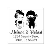 Valentine Ninja und Geisha Gummistempel (Prägung)