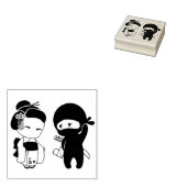 Valentine Ninja und Geisha Gummistempel (Stempel)