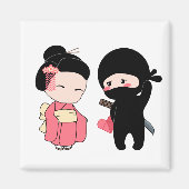 Valentine Ninja und Geisha Magnet (Vorne)