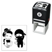 Valentine Ninja und Geisha Permastempel (Beispiel)