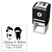 Valentine Ninja und Geisha Permastempel (Beispiel)