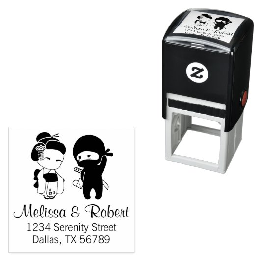 Valentine Ninja und Geisha Permastempel (Beispiel)