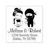 Valentine Ninja und Geisha Permastempel (Design)