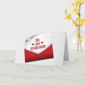 Valentine Note in Red Envelope Karte (Gelbe Blume)