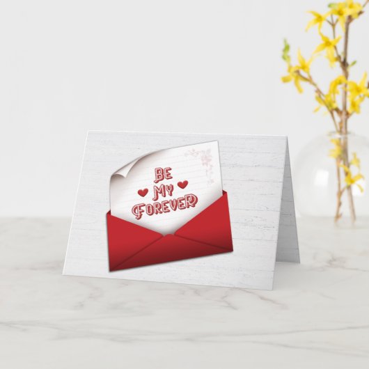 Valentine Note in Red Envelope Karte (Gelbe Blume)