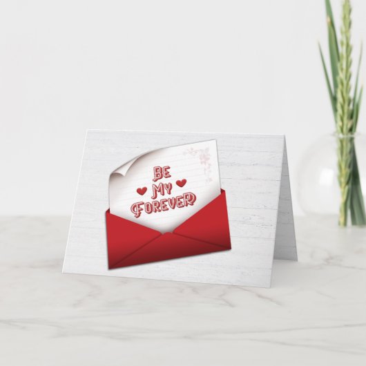Valentine Note in Red Envelope Karte (Vorderseite)