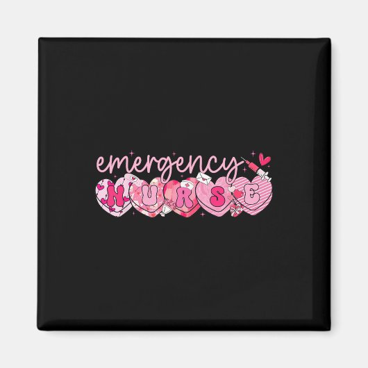 Valentine Notfallstation Krankenschwester Hearts E Magnet (Vorne)