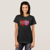 Valentine Nurse Retro Heart Leopard Happy Valentin T-Shirt (Vorne ganz)