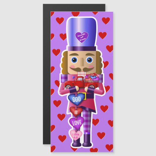 Valentine Nutcracker mit wenig Rotem LKW Magnetkarte (Vorne/Hinten)