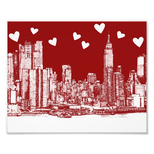Valentine NYC Skyline Fotodruck (Vorne)