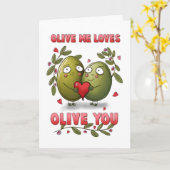 Valentine Olive Me Lieben Ihr Niedlicher Puff Karte (Gelbe Blume)