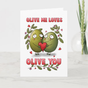 Valentine Olive Me Lieben Ihr Niedlicher Puff Karte