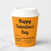 Valentine Orange Color Paper Cup Pappbecher (Vorderseite)