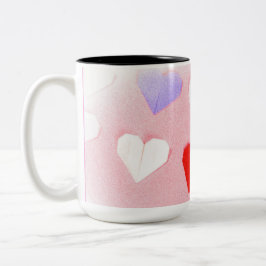 Valentine Origami Heart Cup Zweifarbige Tasse