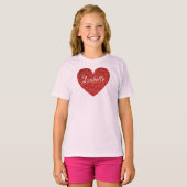 Valentine Outfit für Kinder Personalisierte Imitat T-Shirt (Vorne ganz)