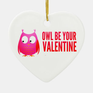 Valentine Owl Custom Keramik Ornament