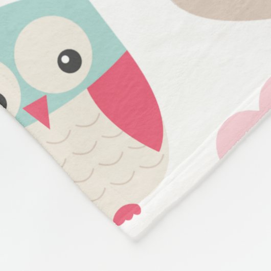 Valentine Owl Fleece Blanket (Ecke)