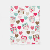 Valentine Owl Fleece Blanket (Vorderseite)