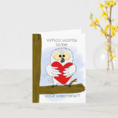 Valentine Owl Karte (Gelbe Blume)