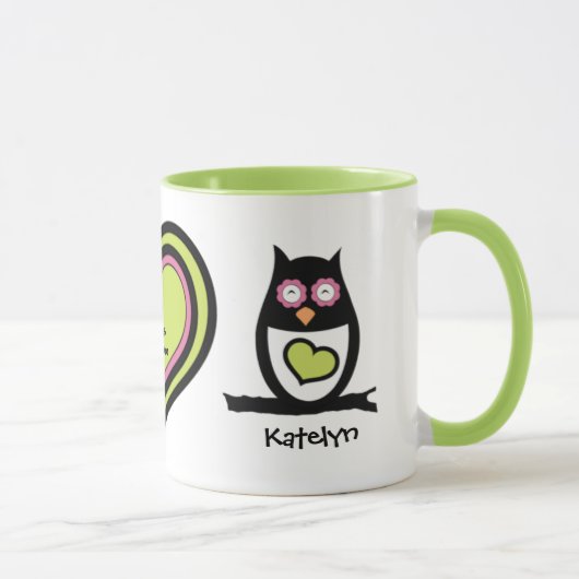 Valentine Owl Pair Tasse (Rechts)