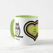 Valentine Owl Pair Tasse (Vorderseite Links)