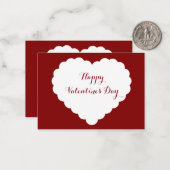 Valentine Pack Scalloped White Heart Red Mitteilungskarte (Vorderseite/Rückseite Beispiel)