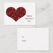 Valentine Pack Simple Red Sparkle Herz Mitteilungskarte (Vorne/Hinten)