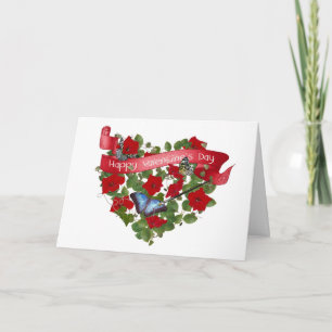 Valentine Painted Butterfly Holiday Card Feiertagskarte