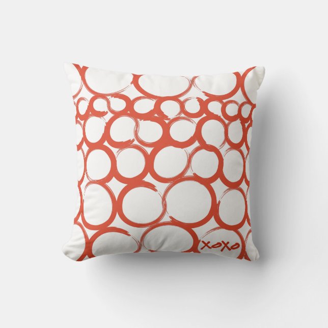 Valentine Painted XOXO Kissen (Vorderseite)