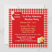 Valentine Pajama Party Daisy Einladung (Rückseite)