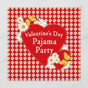 Valentine Pajama Party Daisy Einladung