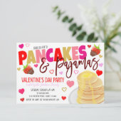 Valentine Pancakes und Pajamas Einladung (Stehend Vorderseite)