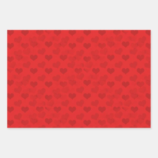 Valentine Panda Bears and Hearts 3 Design Set Geschenkpapier Set (Vorderseite 3)