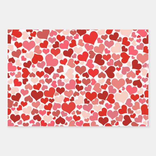 Valentine Panda Bears and Hearts 3 Design Set Geschenkpapier Set (Vorderseite 2)