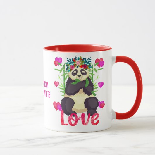 Valentine Panda Funny Gift für Ehemann Tasse (Rechts)