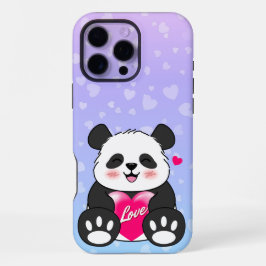 Valentine Panda in Liebe Bubblegum iPhone 16 Pro Max Hülle