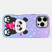 Valentine Panda in Liebe Bubblegum iPhone Hülle (Rückseite (Horizontal))