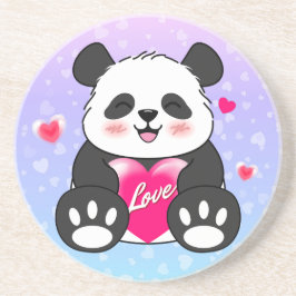 Valentine Panda in Liebe Getränkeuntersetzer