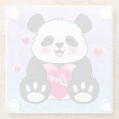 Valentine Panda in Liebe Glasuntersetzer (Rückseite)