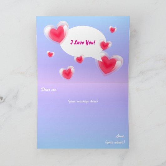 Valentine Panda in Liebe Karte (Innenseite)