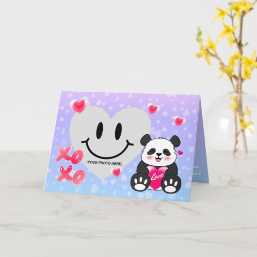Valentine Panda in Liebe Karte (Gelbe Blume)