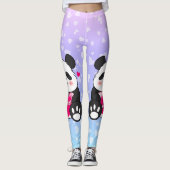 Valentine Panda in Liebe Leggings (Vorderseite)