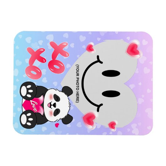 Valentine Panda in Liebe Magnet (Horizontal)
