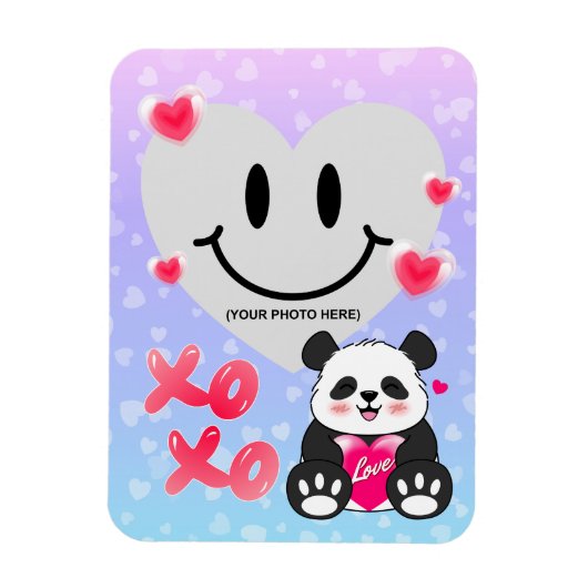 Valentine Panda in Liebe Magnet (Vertikal)