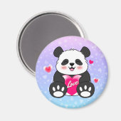 Valentine Panda in Liebe Magnet (Vorderseite/Rückseite)